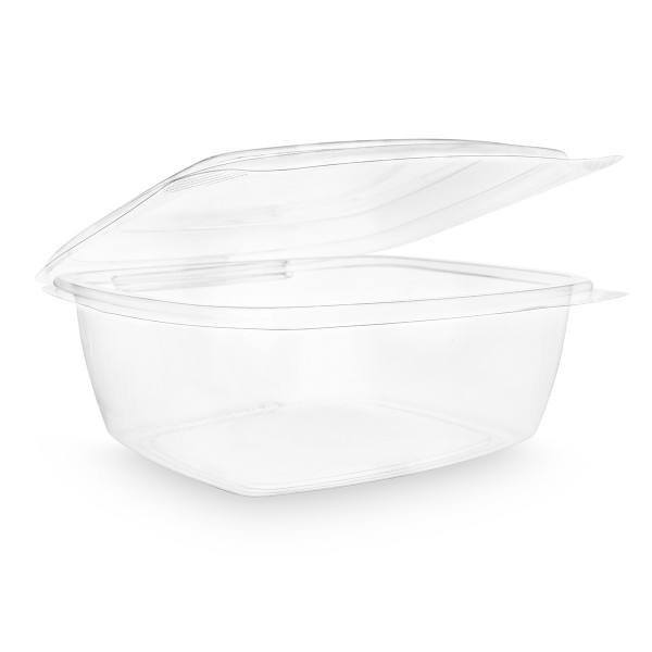 VHD-48 Vegware™ Compostable PLA Clear Rectangular Hinged Deli Containers (48-oz) 